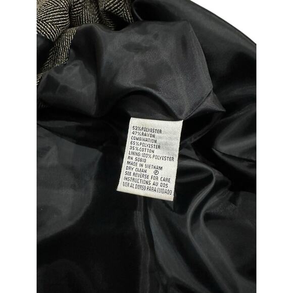 Le Suit Women's 18 Suit 2 Pc Skirt Overcoat Topper Jacket Herringbone Tan Black - Picture 4 of 11